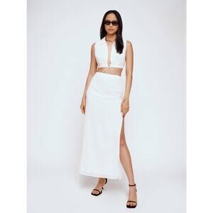 Reformation Sails Two Piece Set White Linen Size 10 NWT